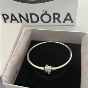 New Pandora silver charm bracelet with gift Bag & charm box